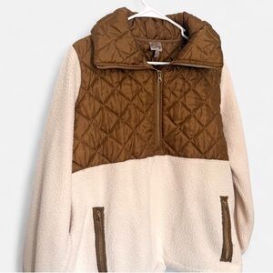 Como Vintage Tan Quilted Sherpa Jacket